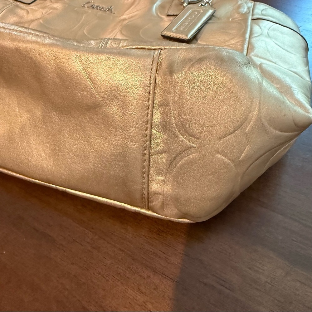 Coach Metallic Gold Monogram C Purse - Picture 8 of 16